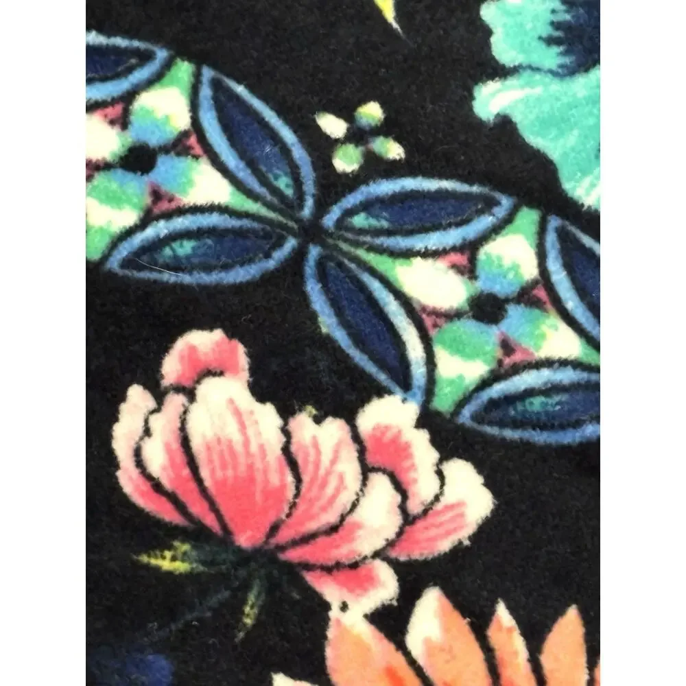 Johnny Was Evening Palace Beach Towel 40x70” Black Floral Flowers NWT